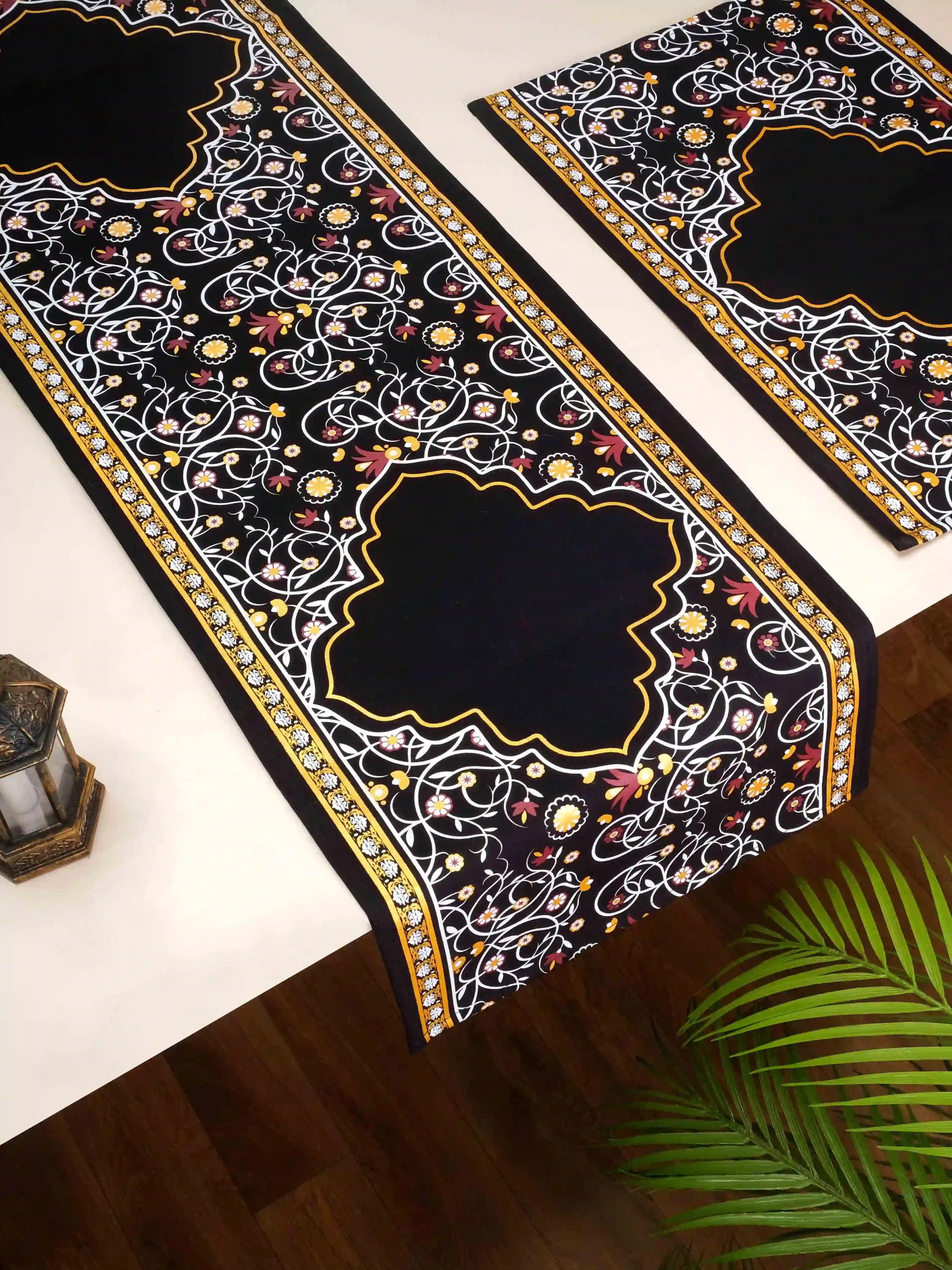 Black~Table Runner Set